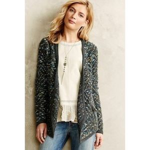 Anthropologie Moth Keavy Jacquard Sweater Jacket